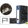ARCHIVADOR DE PALANCA LIDERPAPEL CARTON FORRADO FOLIO JASPEADO NEGRO CON CAJA CLASSIC BLUE