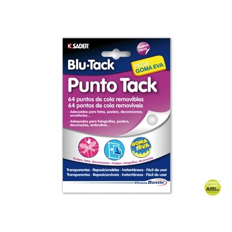 SUJETACOSA MASILLA BOSTIK BLU TACK PUNTO TACK 64 PUNTOS DE COLA