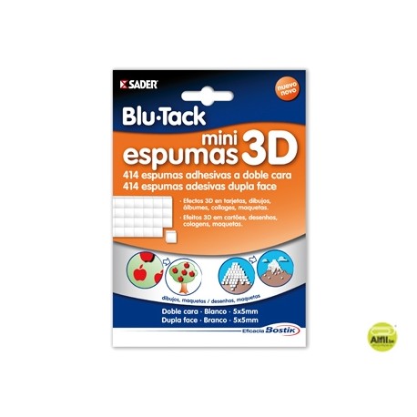 SUJETACOSA MASILLA BOSTIK BLU TACK MINI ESPUMAS ADHESIVAS EFECTO 3D 414 5X5 MM