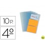 RECAMBIO 10 FUNDAS PARDO PARA TARJETERO TAMAÑO CUARTO PVC CAPACIDAD 6 TARJETAS
