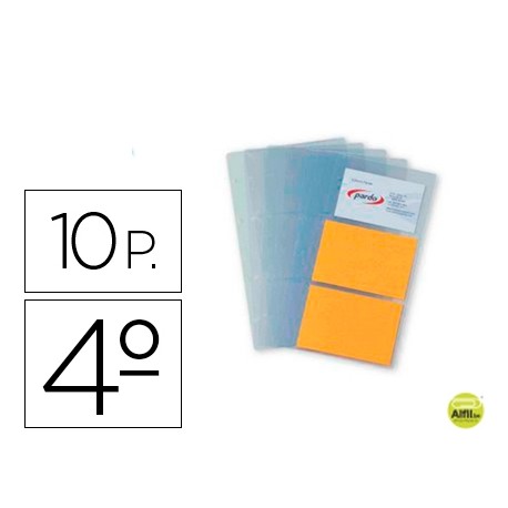 RECAMBIO 10 FUNDAS PARDO PARA TARJETERO TAMAÑO CUARTO PVC CAPACIDAD 6 TARJETAS