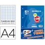 RECAMBIO OXFORD DIN A4 100 + 20 HOJAS GRATIS 90 GR CUADRO 4 MM 4 TALADROS