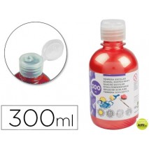 TEMPERA LIQUIDA LIDERPAPEL ESCOLAR 300 ML ROJO METALIZADO