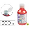 TEMPERA LIQUIDA LIDERPAPEL ESCOLAR 300 ML ROJO METALIZADO