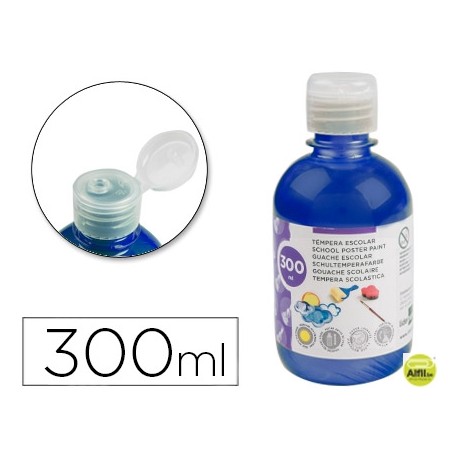 TEMPERA ESCOLAR LIDERPAPEL 300 ML AZUL MARINO METALIZADO