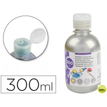 TEMPERA LIQUIDA LIDERPAPEL ESCOLAR 300 ML PLATA