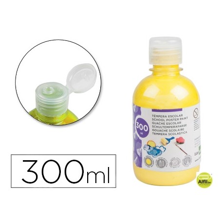 TEMPERA ESCOLAR LIDERPAPEL 300 ML AMARILLO FLUORESCENTE
