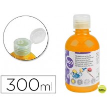TEMPERA ESCOLAR LIDERPAPEL 300 ML NARANJA FLUORESCENTE