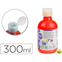TEMPERA ESCOLAR LIDERPAPEL 300 ML ROJO FLUORESCENTE