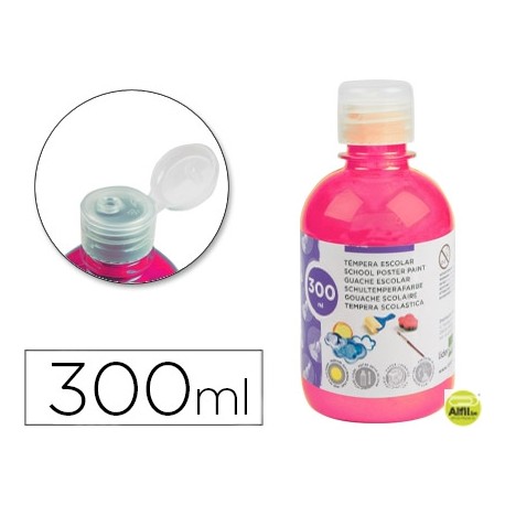 TEMPERA ESCOLAR LIDERPAPEL 300 ML ROSA FLUORESCENTE