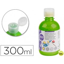 TEMPERA ESCOLAR LIDERPAPEL 300 ML VERDE FLUORESCENTE