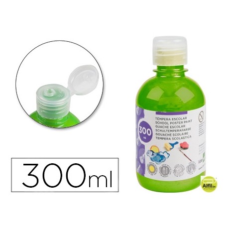 TEMPERA ESCOLAR LIDERPAPEL 300 ML VERDE FLUORESCENTE