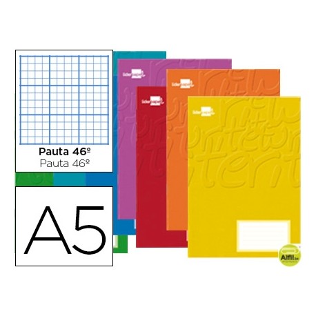 LIBRETA LIDERPAPEL WRITE A5 32 HOJAS 60 G/M2 RAYADO Nº 46 COLORES SURTIDOS