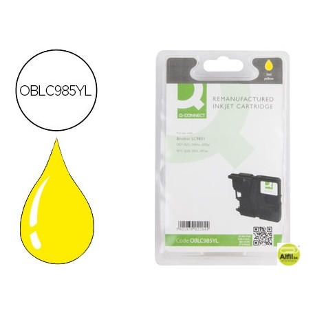 INK-JET Q-CONNECT COMPATIBLE BROTHER LC-985Y AMARILLO DCP-J125/DCP-J315W MFC-J265W/MFC-J410/MFC-J415