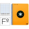 BLOC ESPIRAL LIDERPAPEL FOLIO ANTARTIK TAPA EXTRADURA 80 H 100G CUADRO 4 MM CON MARGEN COLOR NARANJA