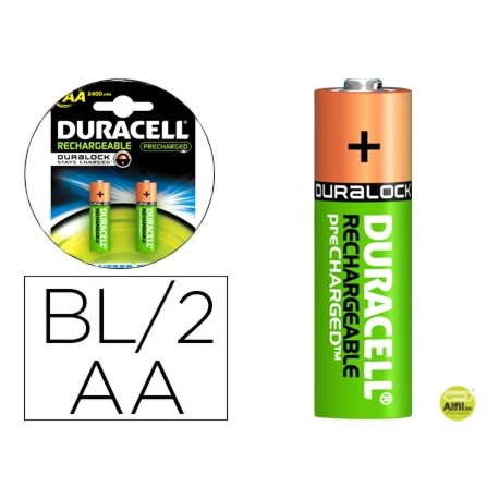 PILA DURACELL RECARGABLE STAYCHARGED AA 2100 MAH BLISTER DE 2 UNIDADES