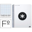 BLOC ESPIRAL LIDERPAPEL FOLIO ANTARTIK TAPA EXTRADURA 80 H 100G CUADRO 4 MM CON MARGEN COLOR BLANCO