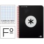 BLOC ESPIRAL LIDERPAPEL FOLIO ANTARTIK TAPA EXTRADURA 80 H 100G CUADRO 4 MM CON MARGEN COLOR NEGRO