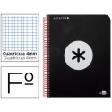 BLOC ESPIRAL LIDERPAPEL FOLIO ANTARTIK TAPA EXTRADURA 80 H 100G CUADRO 4 MM CON MARGEN COLOR NEGRO