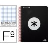BLOC ESPIRAL LIDERPAPEL FOLIO ANTARTIK TAPA EXTRADURA 80 H 100G CUADRO 4 MM CON MARGEN COLOR NEGRO