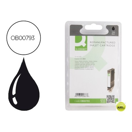 INK-JET Q-CONNECT COMPATIBLE CANON IP4200 4300 5200 MP500/600/800 PRO 9000 CLI-8BKNEGRA