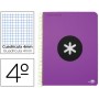 BLOC ESPIRAL LIDERPAPEL CUARTO ANTARTIK TAPA EXTRADURA 80 H 100G CUADRO 4 MM CON MARGEN COLOR VIOLET