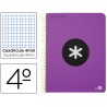BLOC ESPIRAL LIDERPAPEL CUARTO ANTARTIK TAPA EXTRADURA 80 H 100G CUADRO 4 MM CON MARGEN COLOR VIOLET