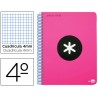 BLOC ESPIRAL LIDERPAPEL CUARTO ANTARTIK TAPA EXTRADURA 80 H 100 G CUADRO 4 MM CON MARGEN COLOR ROSA