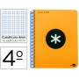 BLOC ESPIRAL LIDERPAPEL CUARTO ANTARTIK TAPA EXTRADURA 80 H 100G CUADRO 4 MM CON MARGEN COLOR NARANJ