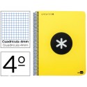 BLOC ESPIRAL LIDERPAPEL CUARTO ANTARTIK TAPA EXTRADURA 80 H 100G CUADRO 4 MM CON MARGEN COLOR AMARIL