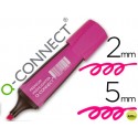 ROTULADOR Q-CONNECT FLUORESCENTE ROSA PREMIUM PUNTA BISELADA CON SUJECION DE CAUCHO