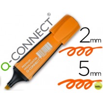 ROTULADOR Q-CONNECT FLUORESCENTE NARANJA PREMIUM PUNTA BISELADA CON SUJECION DE CAUCHO