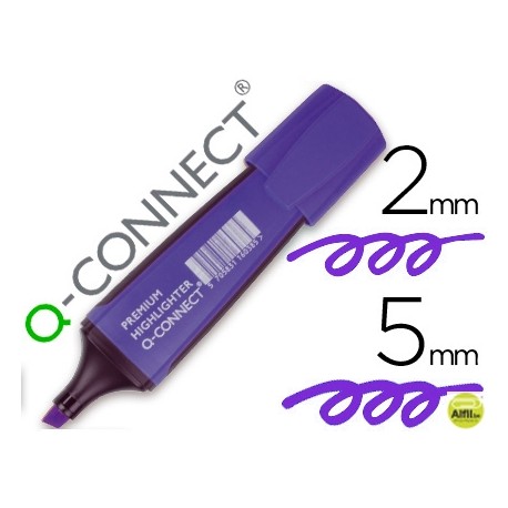 ROTULADOR Q-CONNECT FLUORESCENTE VIOLETA PREMIUM PUNTA BISELADA CON SUJECION DE CAUCHO
