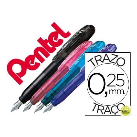 PLUMA PENTEL MINI TRADIO COLORES SURTIDOS NEGRO ROSA AZUL Y VIOLETA