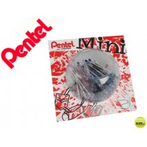 BOLIGRAFO PENTEL BK77 MINI COLORES SURTIDOS NEGRO AZUL ROJO VERDE VIOLETA Y ROSA