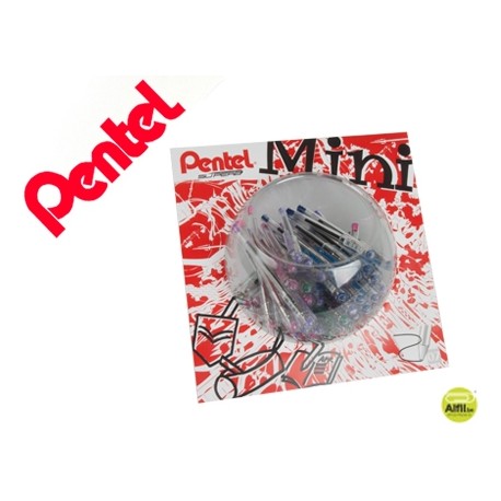 BOLIGRAFO PENTEL BK77 MINI COLORES SURTIDOS NEGRO AZUL ROJO VERDE VIOLETA Y ROSA