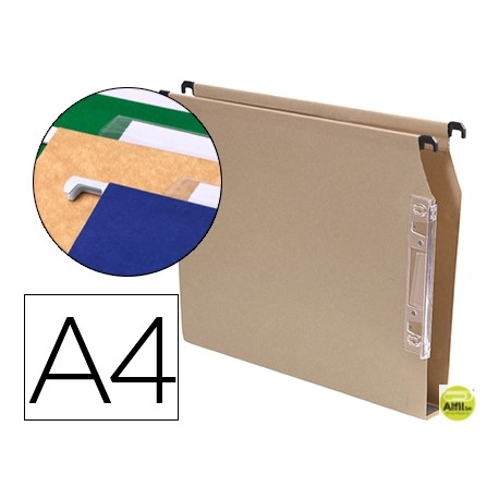 CARPETA COLGANTE GIO DIN A4 VISOR LATERAL 250X330X50 MM KRAFT