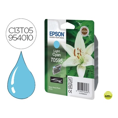 INK-JET EPSON STYLUS PHOTO R2400 T0595 CYAN CLARO 640 PAG