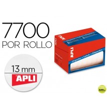 ETIQUETA ADHESIVA APLI 1671 TAMAÑO 13 MM REDONDAS EN ROLLO DE 7700 UNIDADES