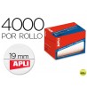 ETIQUETA ADHESIVA APLI 1673 TAMAÑO 19 MM REDONDAS EN ROLLO DE 4000 UNIDADES