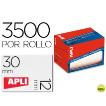 ETIQUETA ADHESIVA APLI 1680 TAMAÑO 12X30 MM EN ROLLO DE 3500 UNIDADES