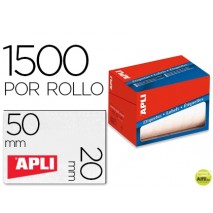 ETIQUETA ADHESIVA APLI 1686 TAMAÔO 20X50 MM EN ROLLO DE 1500 UNIDADES