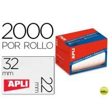 ETIQUETA ADHESIVA APLI 1688 TAMAÔO 22X32 MM EN ROLLO DE 2000 UNIDADES