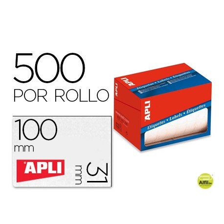 ETIQUETA ADHESIVA APLI 1692 TAMAÔO 31X100 MM EN ROLLO DE 500 UNIDADES