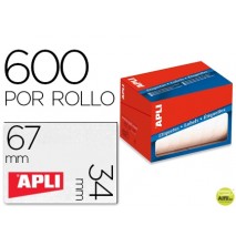 ETIQUETA ADHESIVA APLI 1695 TAMAÑO 34X67 MM EN ROLLO DE 600 UNIDADES