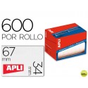 ETIQUETA ADHESIVA APLI 1695 TAMAÑO 34X67 MM EN ROLLO DE 600 UNIDADES