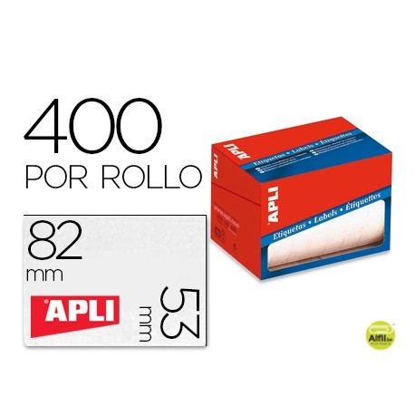 ETIQUETA ADHESIVA APLI 1703 TAMAÔO 53X82 MM EN ROLLO DE 400 UNIDADES