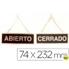 LETRERO METALICO SERIGRAFIADO ABIERTO Y CERRADO CON CADENA Y VENTOSA PARA COLGAR DE 74X232 MM