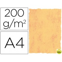 PAPEL PERGAMINO DIN A4 200 GR COLOR MARMOL AMARILLO PAQUETE DE 25 HOJAS