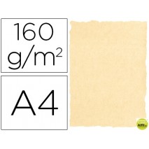PAPEL PERGAMINO DIN A4 160 GR COLOR PERGAMINO CREMA PAQUETE DE 25 HOJAS
